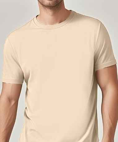 Army green Mead's Supply & Equipment Outfitters solid casual short-sleeve crewneck T-shirt on a plain background.