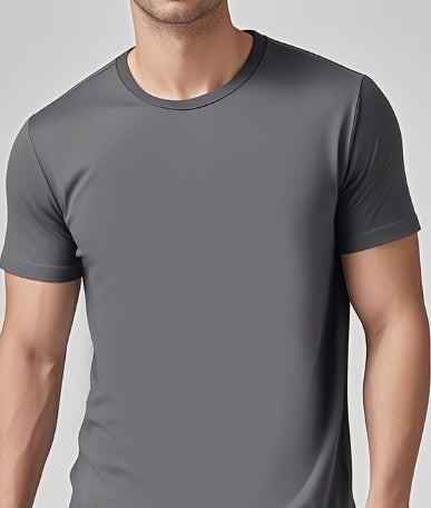 Army green solid casual short-sleeve crewneck T-shirt by Mead's Supply & Equipment Outfitters, front view on white background.
