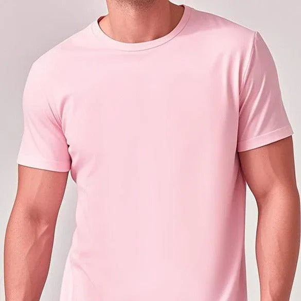 Army green Mead's Supply & Equipment Outfitters solid casual short-sleeve crewneck T-shirt, front view showing fabric texture.