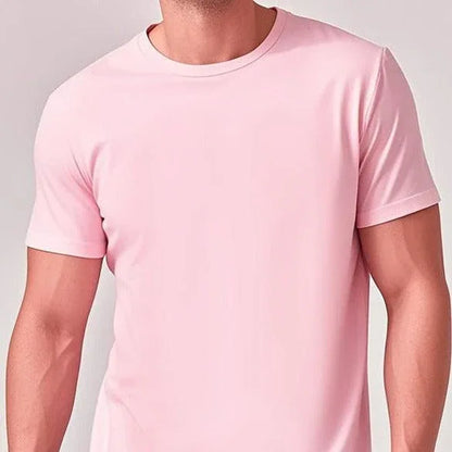 Army green Mead's Supply & Equipment Outfitters solid casual short-sleeve crewneck T-shirt, front view showing fabric texture.
