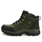 Unisex high-top outdoor hiking shoes by Mead's Supply & Equipment Outfitters, waterproof trail boots in brown and orange for all terrains.