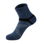 Light gray men's outdoor sports socks by Mead's Supply & Equipment Outfitters, durable 75% cotton crew socks for hiking and basketball.