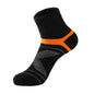 Light gray men's outdoor sports socks by Mead's Supply & Equipment Outfitters, durable 75% cotton crew socks for hiking and basketball.