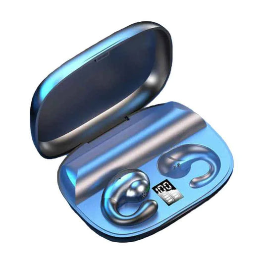 Black S19 Bone Conduction Wireless Bluetooth Earphones from Mead's Supply & Equipment Outfitters, sleek audio electronics for active use.