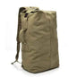 Waterproof canvas hiking backpack by Mead's Supply & Equipment, high-capacity outdoor adventure travel rucksack in two sizes.