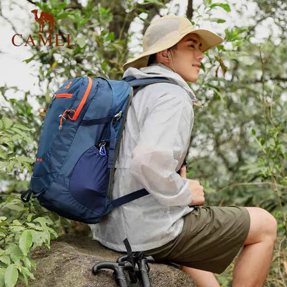 Mead's Supply & Equipment Outfitters Camel outdoor backpack in fruit green, 40L for hiking and camping, with multiple compartments
