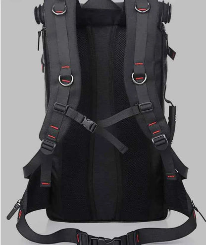 Mead's Supply Oxford fabric hiking backpack in army green, large 50L capacity, durable construction for outdoor adventures.