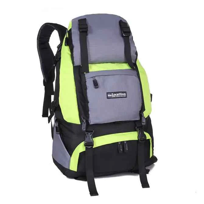 Black 40L waterproof hiking backpack by Mead's Supply & Equipment Outfitters, lightweight polyester outdoor pack with multiple color options.