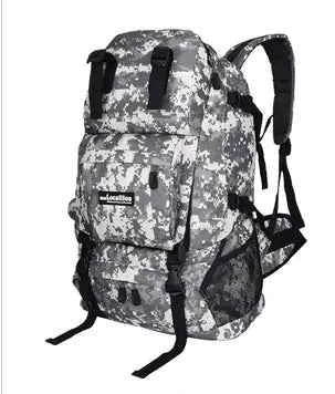 Black 40L waterproof hiking backpack by Mead's Supply & Equipment Outfitters, lightweight polyester outdoor pack with multiple color options.