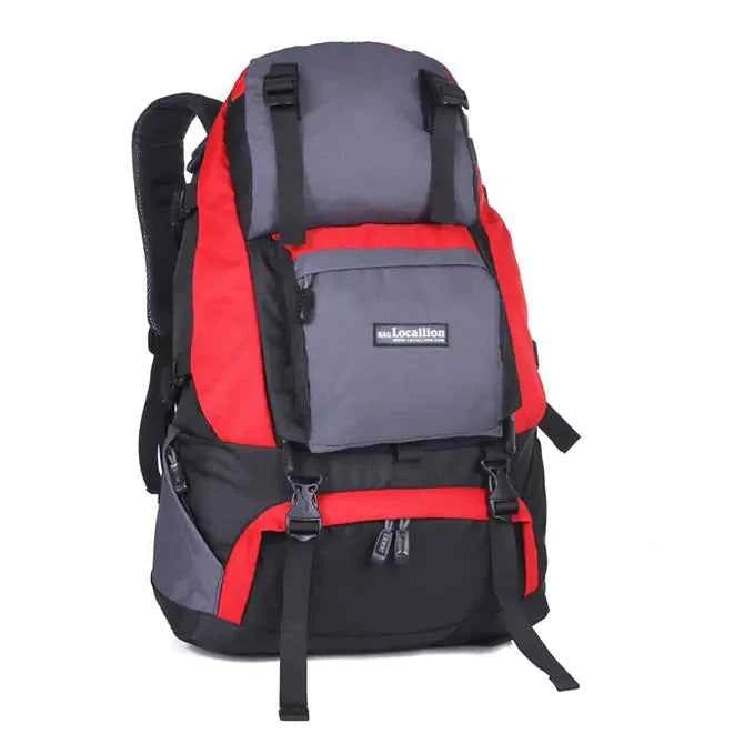 Black 40L waterproof hiking backpack by Mead's Supply & Equipment Outfitters, lightweight polyester outdoor pack with multiple color options.