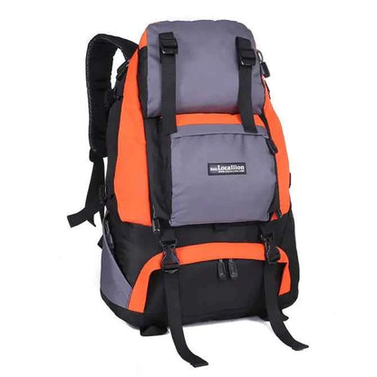Black 40L waterproof hiking backpack by Mead's Supply & Equipment Outfitters, lightweight polyester outdoor pack with multiple color options.