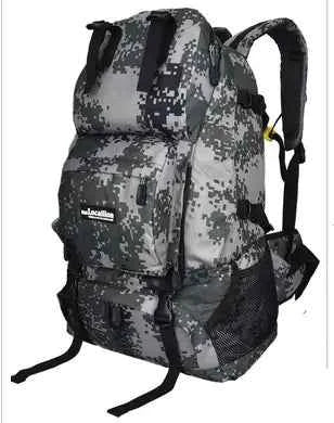 Black 40L waterproof hiking backpack by Mead's Supply & Equipment Outfitters, lightweight polyester outdoor pack with multiple color options.