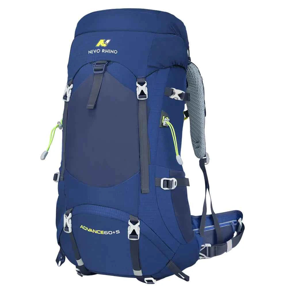 Large black men's outdoor hiking backpack by Mead's Supply & Equipment Outfitters, featuring multiple compartments and durable straps.