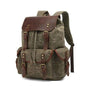 Waxed canvas computer travel backpack with leather accents by Mead's Supply & Equipment Outfitters, 20-35L laptop bag for work and school.