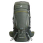 Blue 60L water-repellent hiking backpack with rain cover by Mead's Supply & Equipment Outfitters, large capacity outdoor adventure pack.