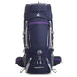 Blue Mead's Supply 60L water-repellent hiking backpack with rain cover, large outdoor capacity for adventures and outdoor trips.