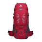 Blue 60L outdoor hiking backpack from Mead's Supply & Equipment Outfitters with water-resistant design, durable and spacious for outdoor adventures.