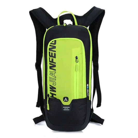 Grey outdoor hydration backpack with integrated water bladder, lightweight cycling and trail running pack by Mead's Supply & Equipment.