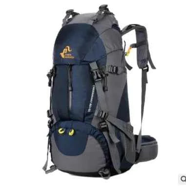 Orange FreeKnight 60L hiking backpack by Mead's Supply & Equipment, lightweight nylon mountaineering pack for outdoor adventures.