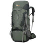 Purple 75L waterproof hiking backpack with rain cover from Mead's Supply & Equipment Outfitters, designed for outdoor adventures.