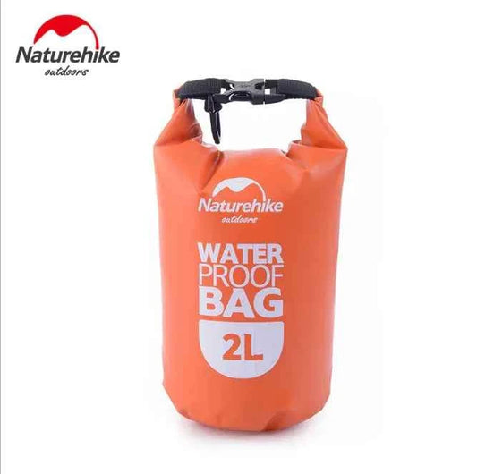 Blue NatureHike NH Medium 25L waterproof multi-function backpack with lightweight mesh dry bag for outdoor use.