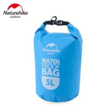 Blue NatureHike NH Medium 25L waterproof multi-function backpack with lightweight mesh dry bag for outdoor activities.