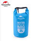 Blue NatureHike NH Medium 25L waterproof multi-function backpack with lightweight mesh dry bag for outdoor use.
