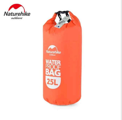 Blue NatureHike NH Medium 25L waterproof multi-function dry backpack with lightweight mesh design for outdoor use.