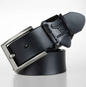 Black genuine leather men's casual business belt from COWATHER by Mead's Supply & Equipment Outfitters, 100cm length.
