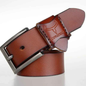 Black Mead's Supply genuine leather men's casual and business belt, 100cm, with a sleek buckle and smooth finish.