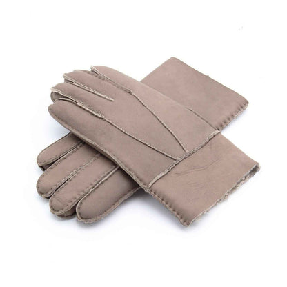 Blue genuine leather gloves with warm sheepskin lining for men, from Mead's Supply & Equipment Outfitters Limited.