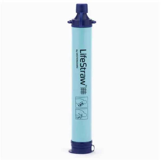 Mead's Supply outdoor water filter straw for camping and hiking, portable emergency filtration device for outdoor adventures.