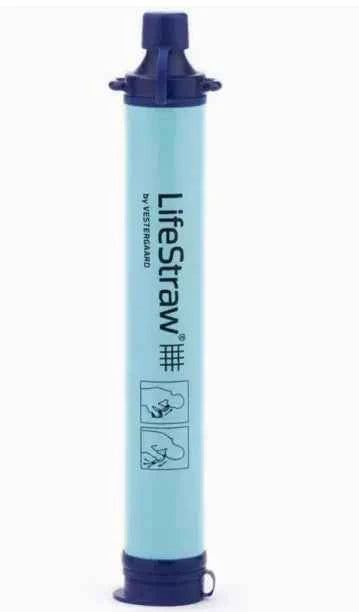 Mead's Supply portable outdoor water filter straw for camping and hiking, emergency water filtration for outdoor adventures.