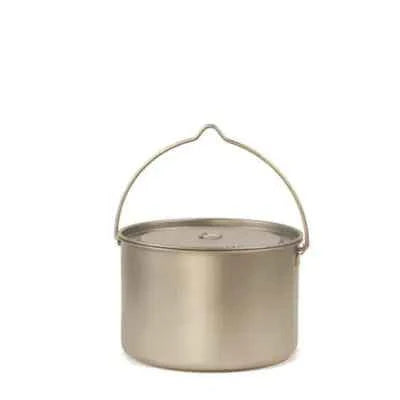 Mead's Supply & Equipment Outfitters titanium camping cookware with two handles, thickened, folding design, 2L capacity, lightweight for camping