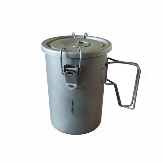 Snow Rock Titanium Couples Mountaineering Cook System by Mead's Supply; ultralight camping cookware with pure titanium construction.
