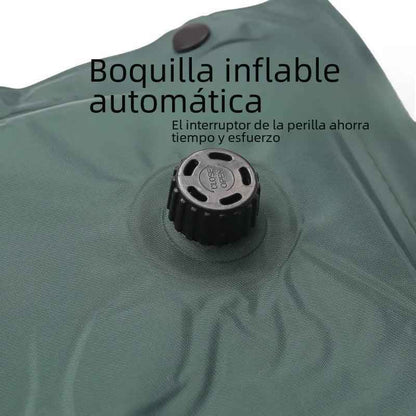 Mead's Supply & Equipment inflatable camping mattress in army green, 180x60x2.5cm, moisture-proof sleeping pad with 200kg capacity.