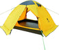 Outdoor green folding camping tent by Mead's Supply & Equipment Outfitters, compact and suitable for outdoor camping adventures.