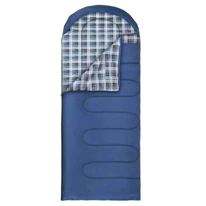 Large black winter flannel sleeping bag by Mead's Supply, 220x100cm, warm, thickened camping sleeping bag with envelope design.