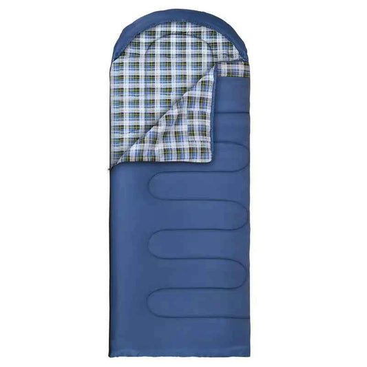 Large black winter flannel sleeping bag by Mead's Supply, 220x100cm, warm, thickened camping sleeping bag with envelope design.