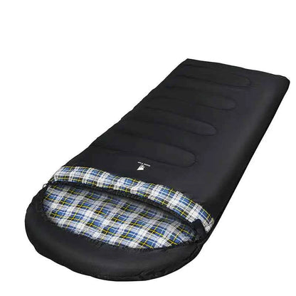 Large winter flannel camping sleeping bag by Mead's Supply, 220x100cm, warm thickened envelope design for cold-weather camping.