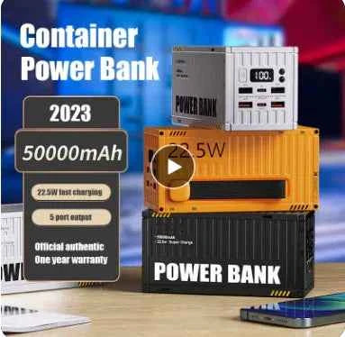Black 50000mAh power bank with 22.5W fast charging, portable camping and travel charger from Mead's Supply & Equipment Outfitters.