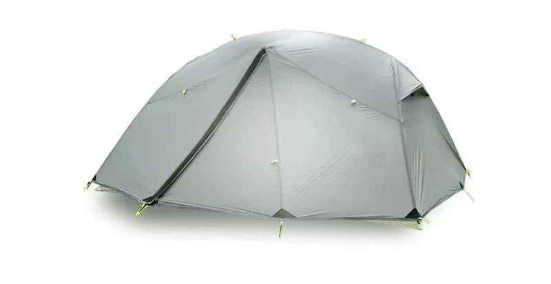 Black four-season camping tent by Mead's Supply & Equipment for 2-3 persons, featuring double-layer waterproof design and aluminum poles.