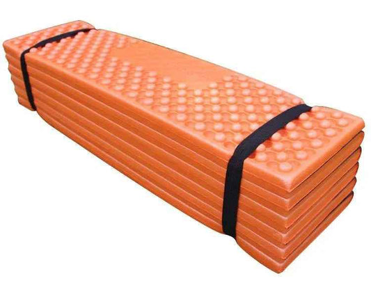 Forest green outdoor Egg Nest folding foam pad by Mead's Supply & Equipment, moisture-proof camping mat for outdoor camping.