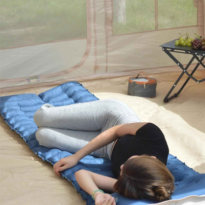 Gray inflatable camping mattress by Mead's Supply & Equipment Outfitters, 190x68x10cm, ideal for camping equipment.