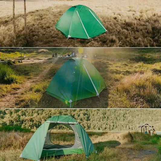 Ultralight 2-person waterproof camping tent with double layers and vestibules by Mead's Supply & Equipment Outfitters, perfect for backpacking.