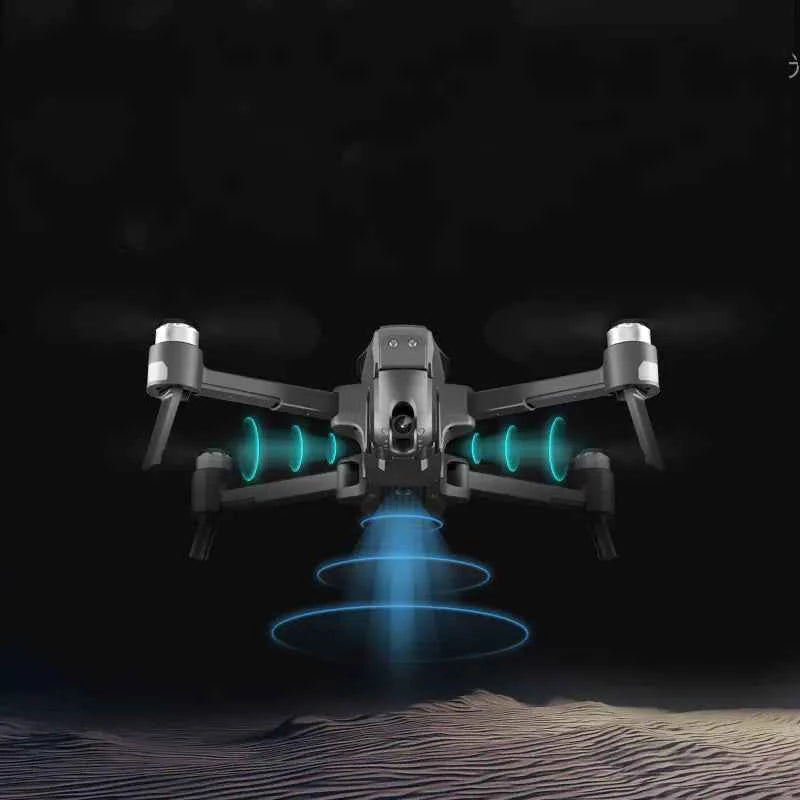Professional 4K HD foldable GPS drone by Mead's Supply for aerial photography, showing the drone with remote controller and camera.