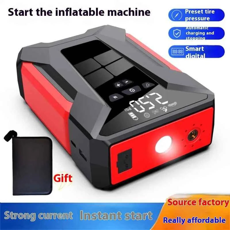 Mead's Supply & Equipment Outfitters 3-in-1 car jump starter power bank with air compressor, camping equipment, portable and versatile.