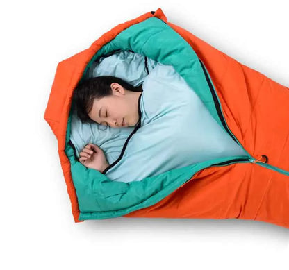Light blue Naturehike lightweight portable sleeping bag liner by Mead's Supply, ideal for camping and travel sleep comfort.