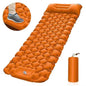 Mead's Supply & Equipment Outfitters portable inflatable camping mattress in orange, lightweight, moisture-proof sleeping pad, 196x68x8cm.
