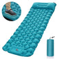 Portable inflatable camping mattress by Mead's Supply, moisture-proof sleeping pad, lightweight 196x68x8cm for outdoor sleeping.